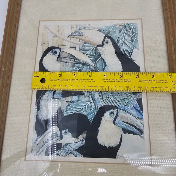 Joyce Kasprzyk Signed Art Print Toucans 7.5x9.5" - Custom Frame 15.25x12.25" - Picture 7 of 9